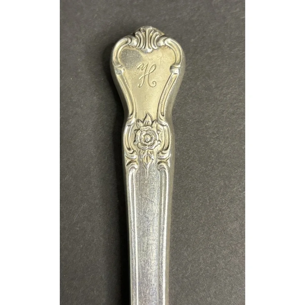 9 Old Company Plate Signature Rose Silver Plate Pieces Fork Spoons Monogram H